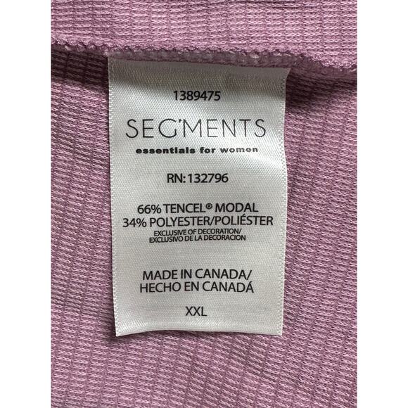 Segments Top Women Plus XXL Purple Essentials V-Neck Textured 3/4 Sleeves Canada - Picture 7 of 8